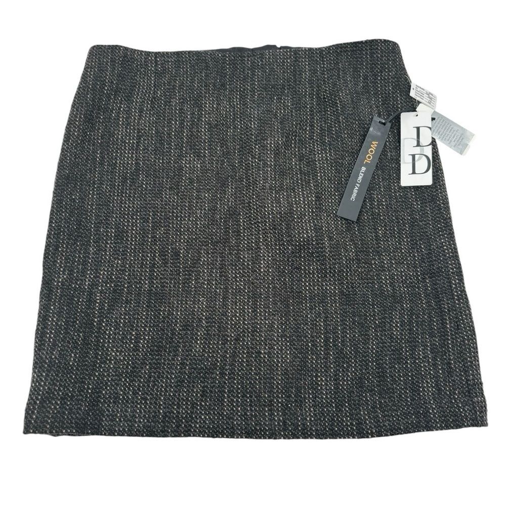 Dalia Collection Wool/Cotton Blend Tweed Lined Pencil Skirt Size 12 NWT
